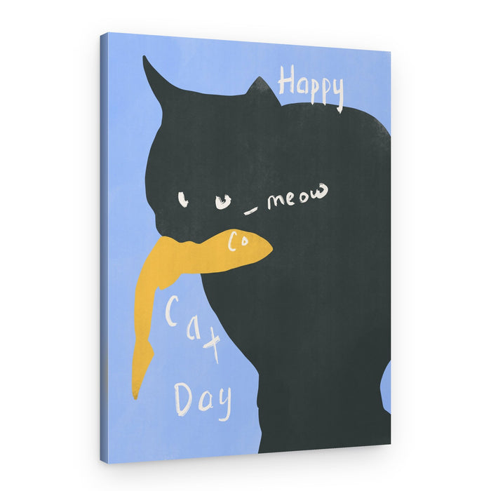 Happy Cat Day Meow – Canvas Print