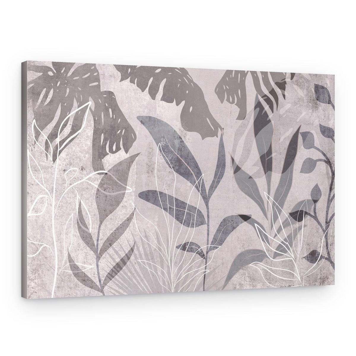 Abstract Gray Leaves – Canvas Print