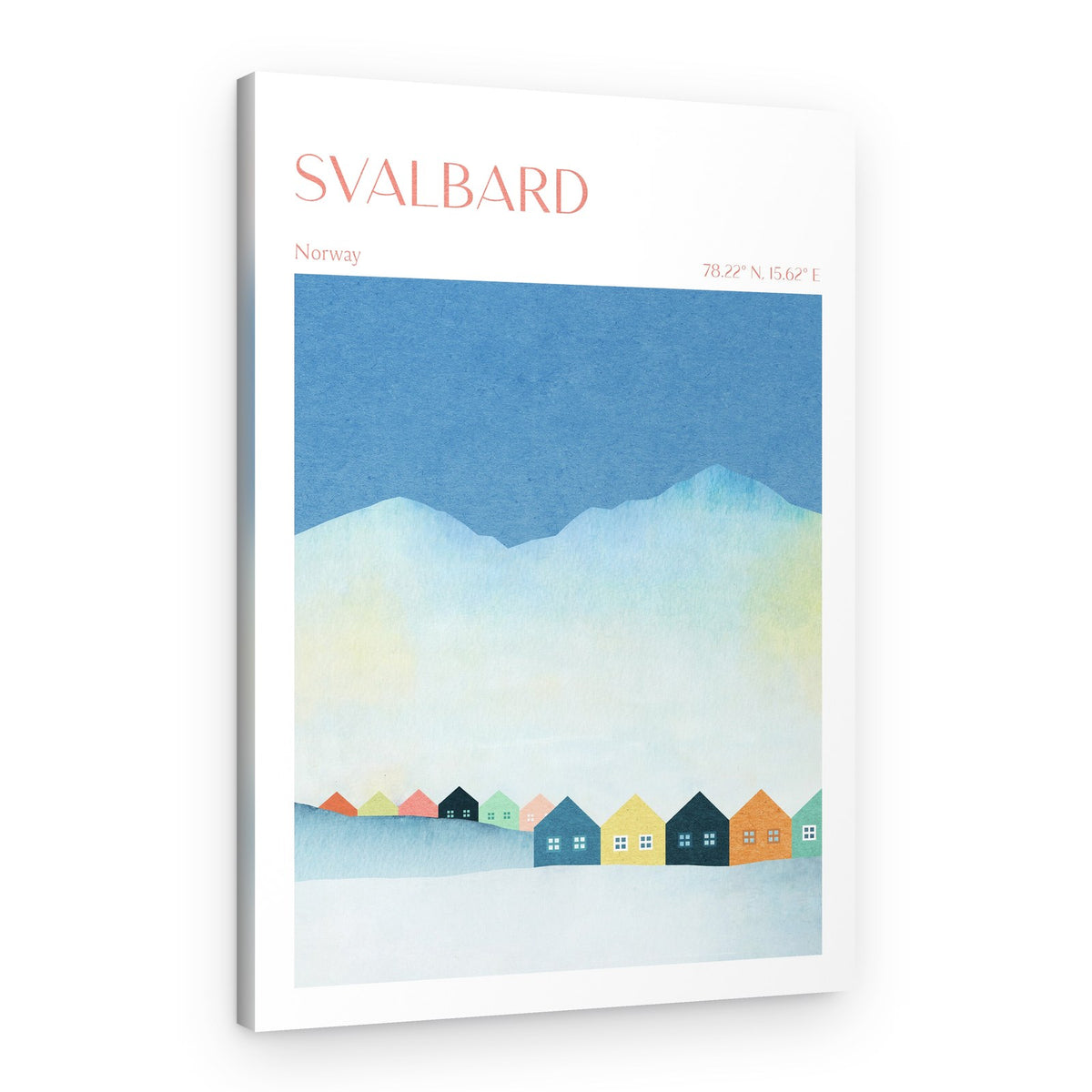 Colorful Svalbard Winter Village – Canvas Print