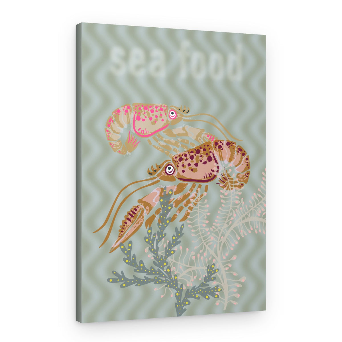 Seafood Under the Waves – Canvas Print