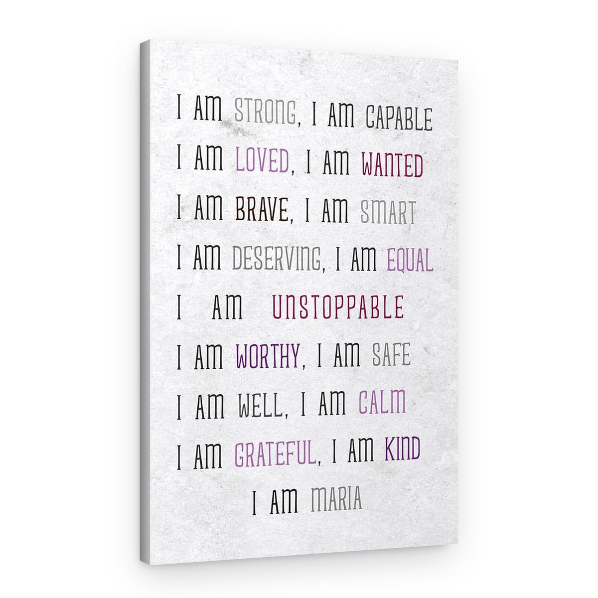 I Am Strong I Am Capable Custom Name Canvas Print – Canvas Print