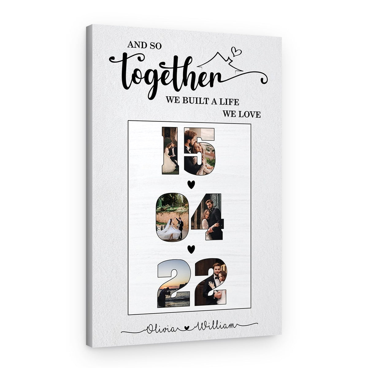 And So Together We Built A Life We Love Photo Collage Canvas Print – Canvas Print – Portrait