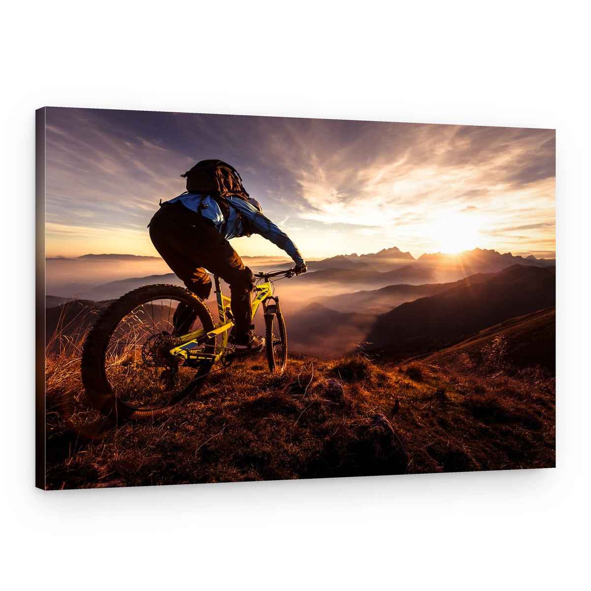 Golden Hour Mountain Biking – Canvas Print