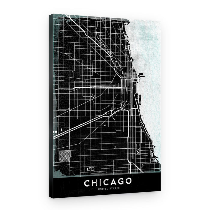 Minimalist Chicago City Map – Canvas Print