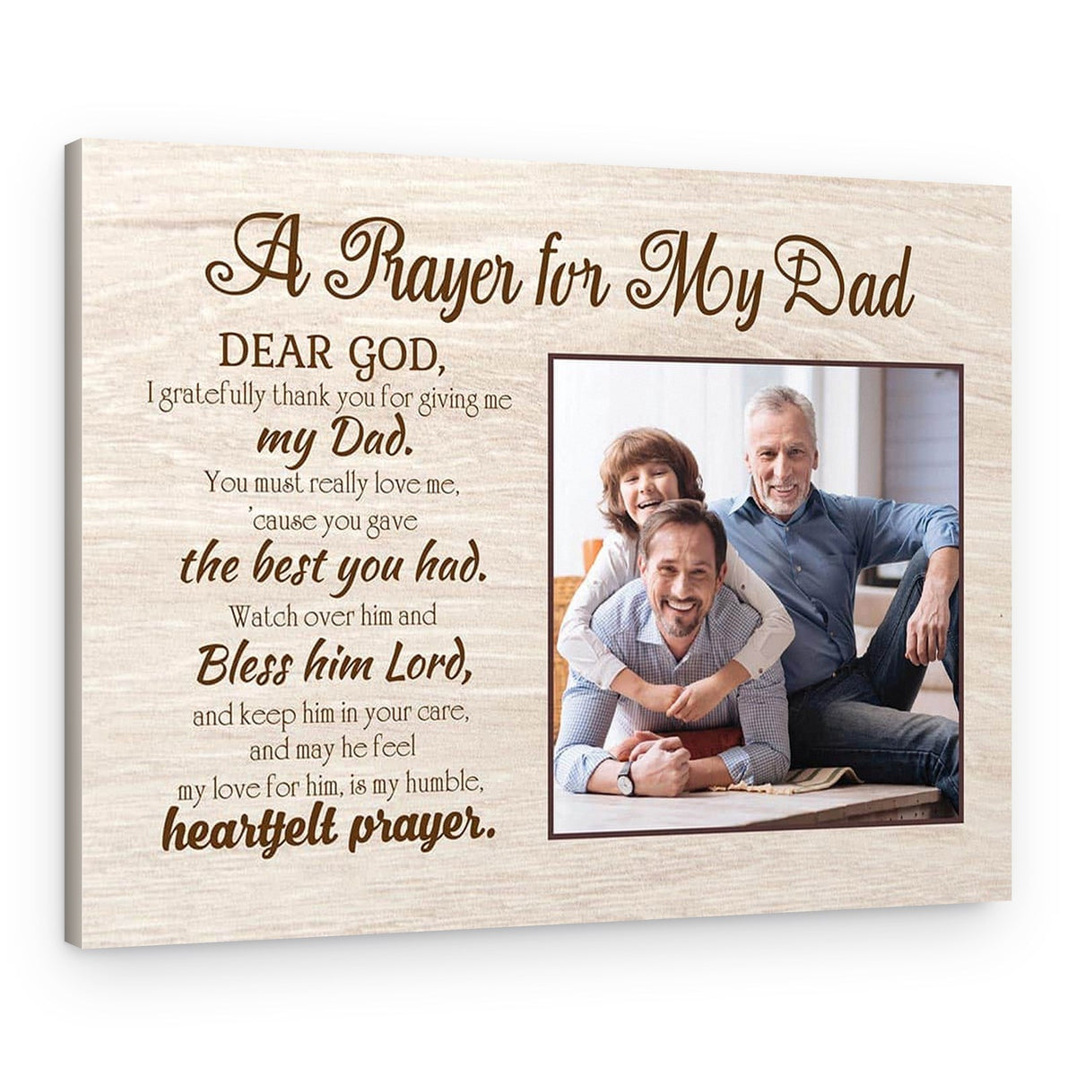A Prayer For My Dad – Custom Photo Canvas Print – Canvas Print
