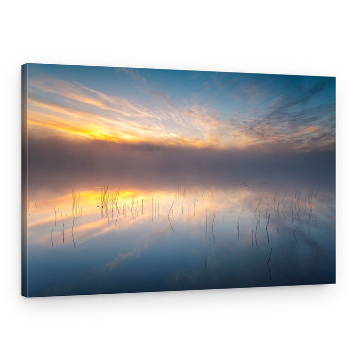 Misty Lake Sunrise – Canvas Print