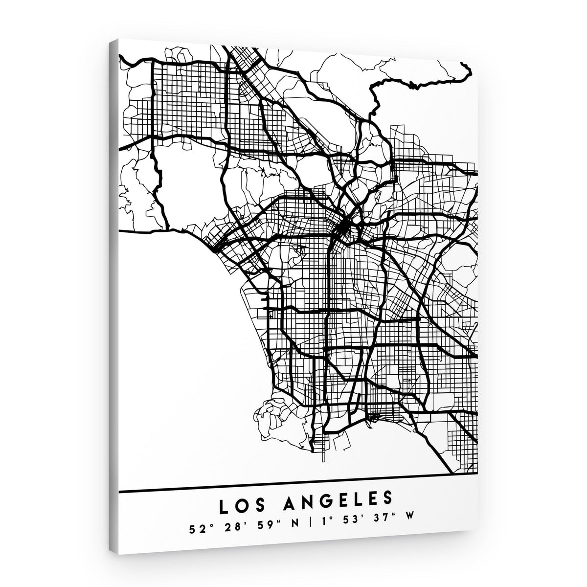 Los Angeles City Map – Canvas Print