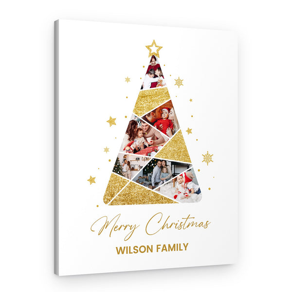 Christmas Tree Family Custom Photo Canvas Print