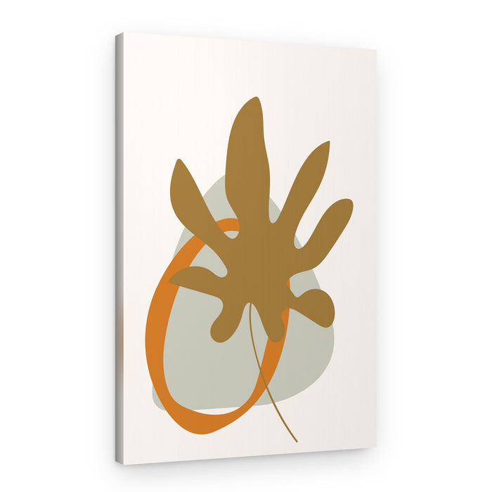 Earthy Abstract Leaf – Canvas Print
