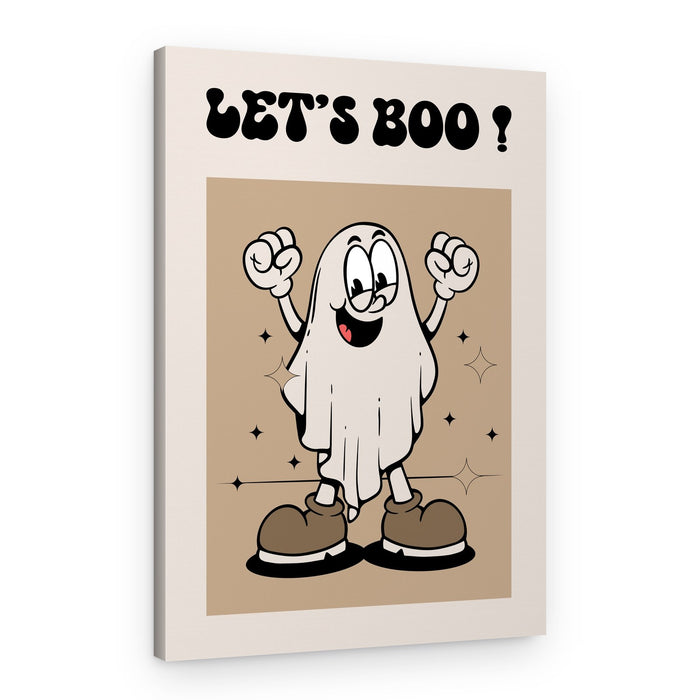 Happy Retro Boo Ghost – Canvas Print