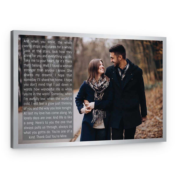 Custom Photo With Song Lyrics Canvas Print