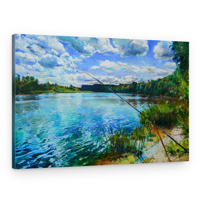 Peaceful River Fishing – Canvas Print