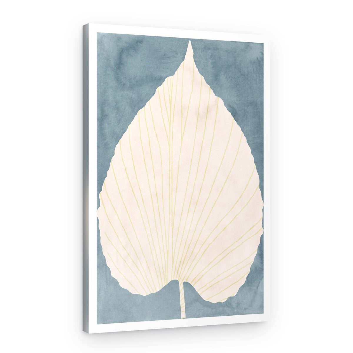 Soft Blue Fan Leaf – Canvas Print