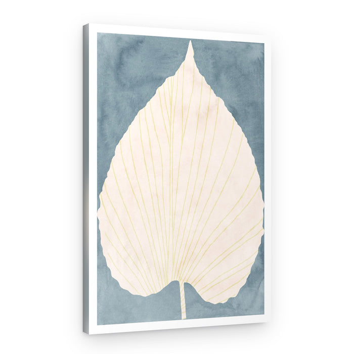 Soft Blue Fan Leaf – Canvas Print