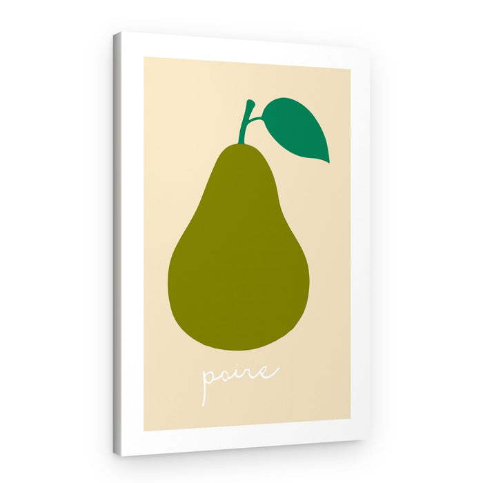 Simple Green Pear – Canvas Print