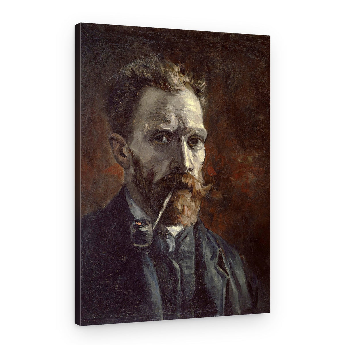 Vincent Van Gogh's Self Portrait With Pipe (1886) – Canvas Print