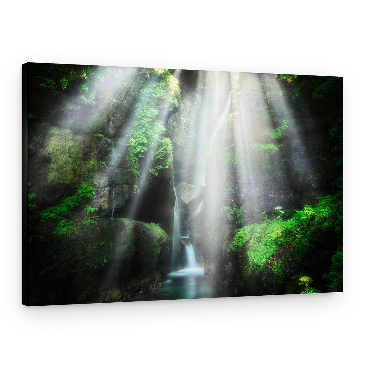 Mystical Forest Waterfall – Canvas Print