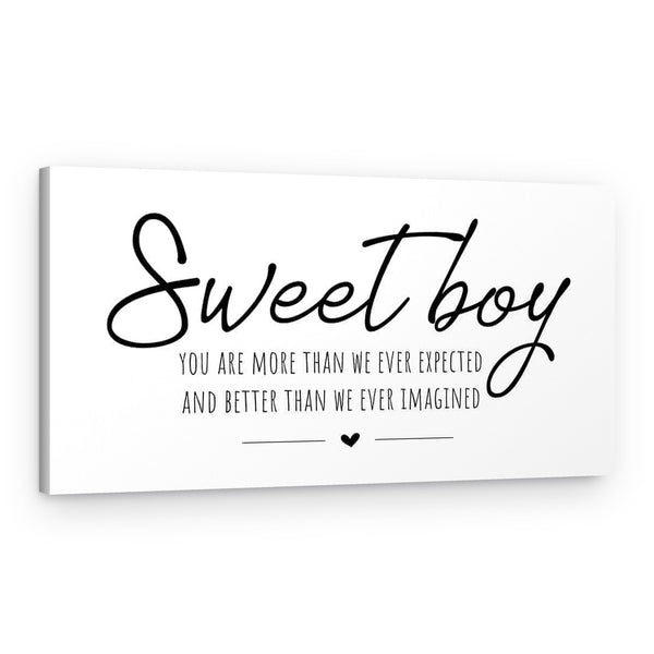 Sweet Boy Nursery Sign Canvas Print