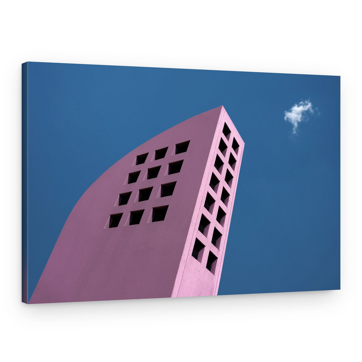 Pink Building Blue Sky – Canvas Print
