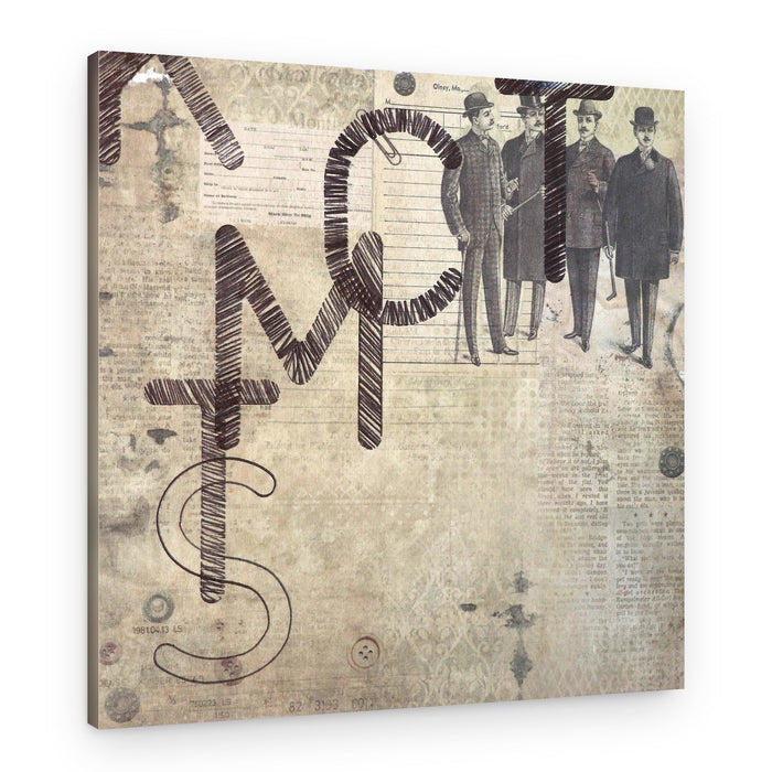 Distressed Financial Collage – Canvas Print
