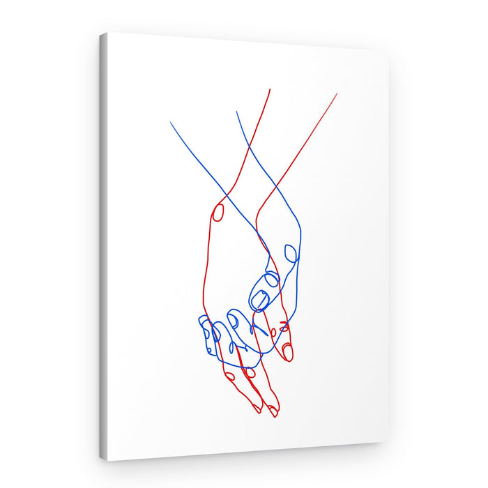Holding Hands Line Art – Canvas Print