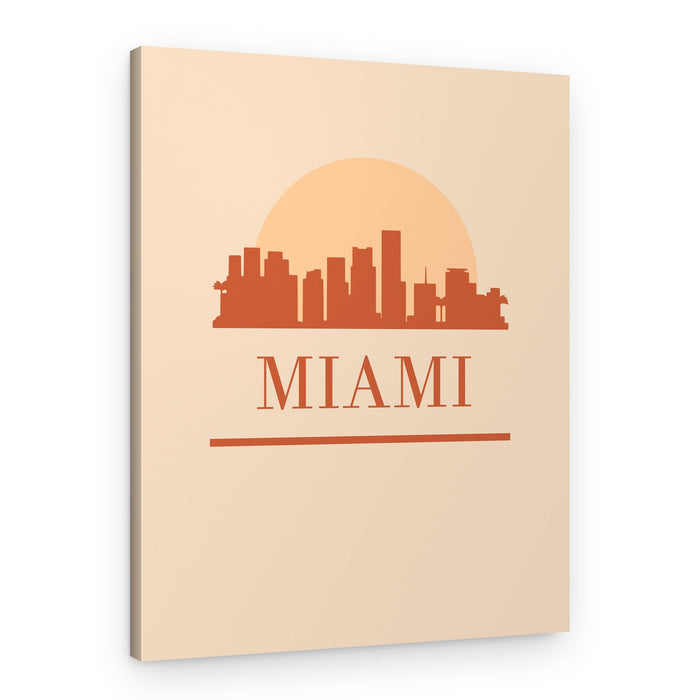 Miami Sunset Skyline – Canvas Print