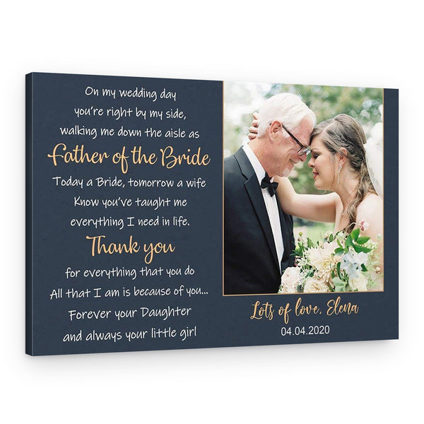 Father of the Bride Poem Custom Photo Canvas Print