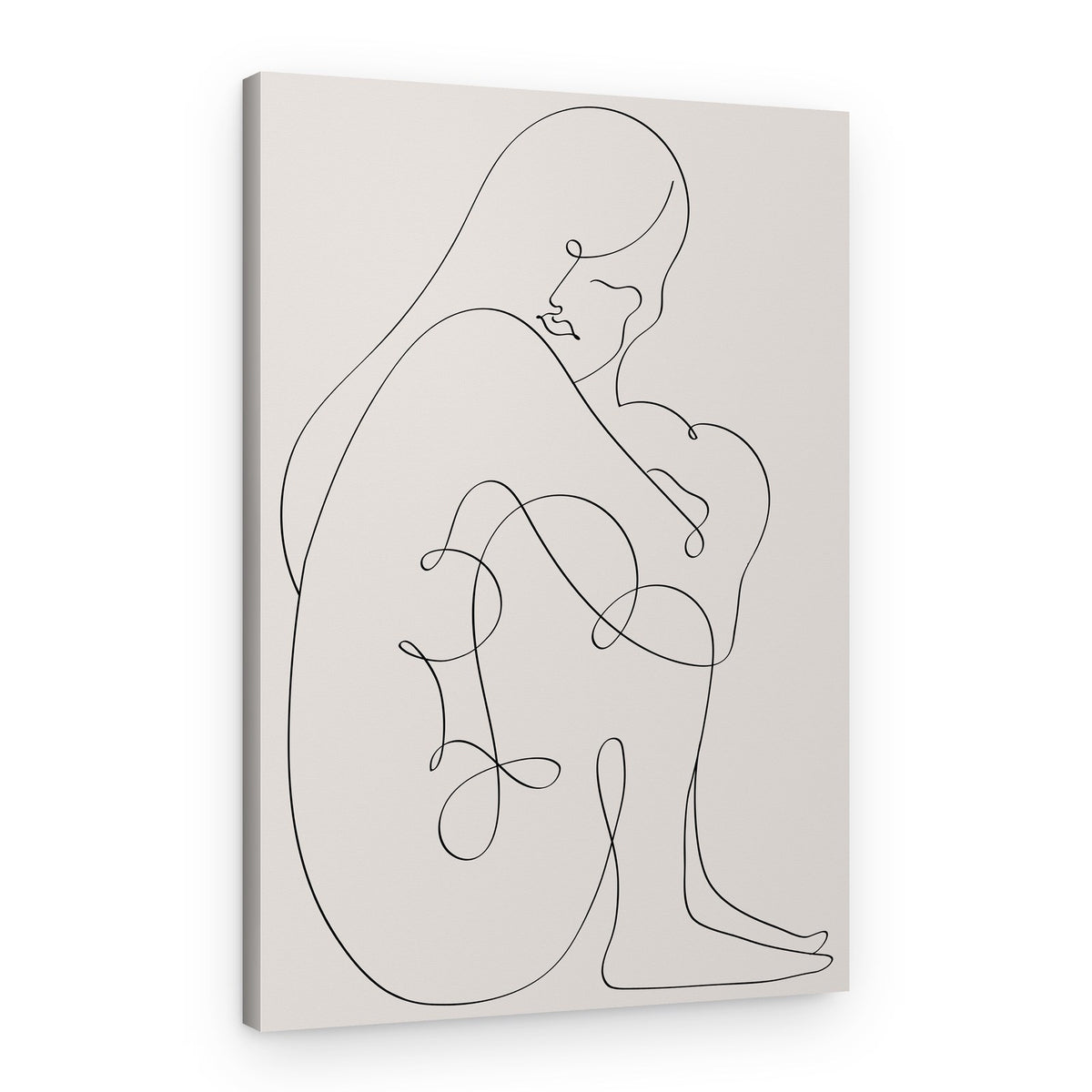 Contemplative Line Art – Canvas Print