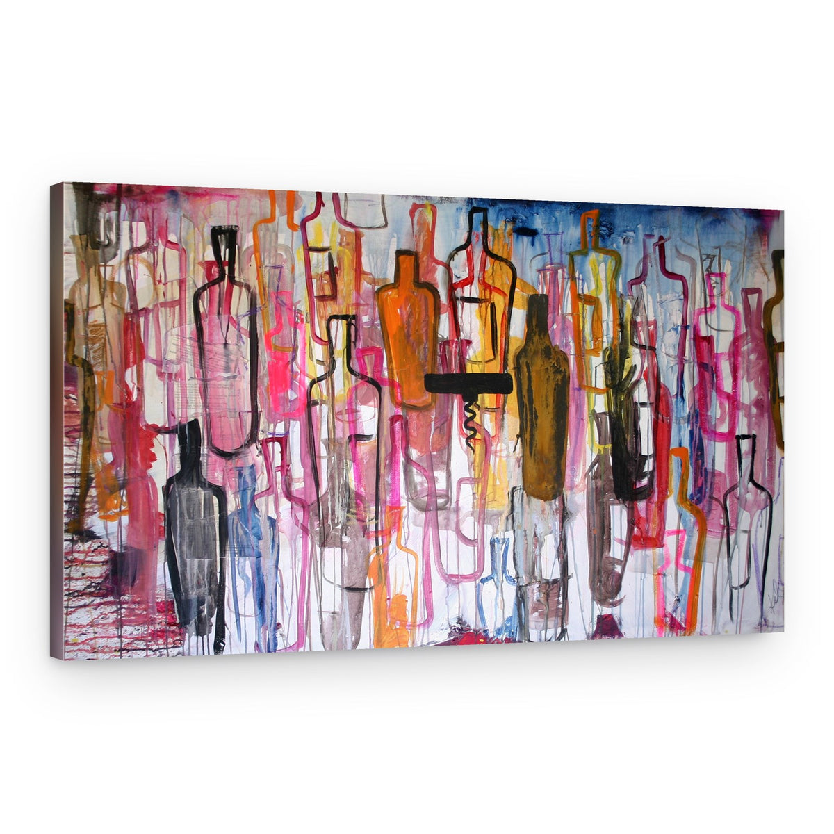 Colorful Wine Bottles – Canvas Print