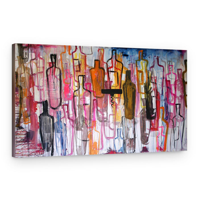 Colorful Wine Bottles – Canvas Print