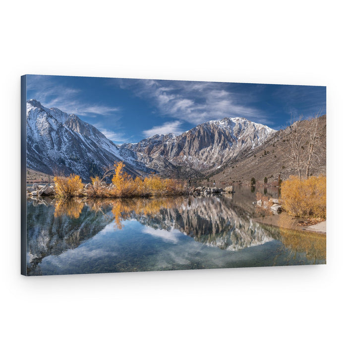 Snowy Peaks Autumn Lake – Canvas Print