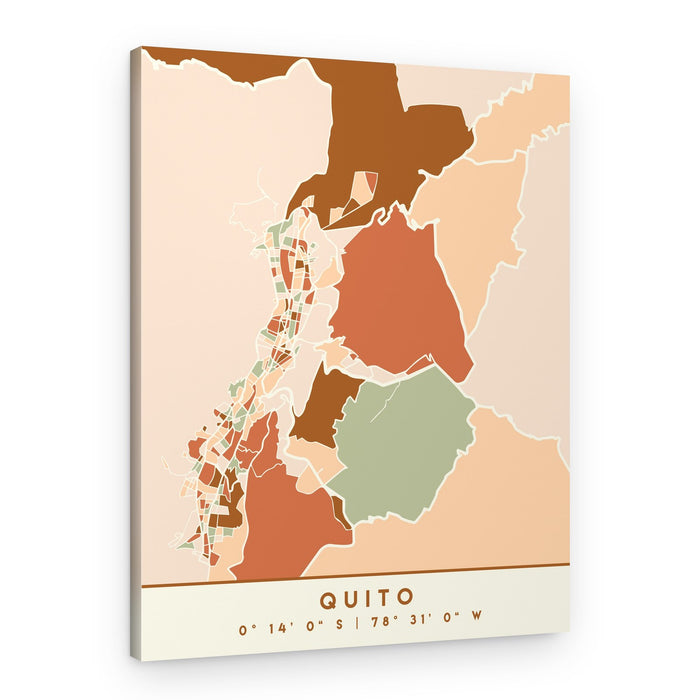Quito Ecuador Map – Canvas Print