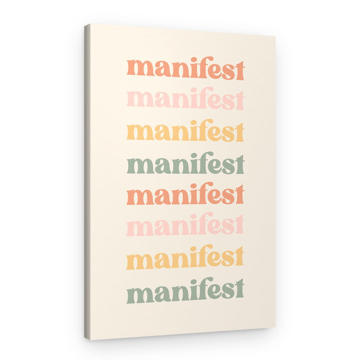 Positive Manifest Typography – Canvas Print