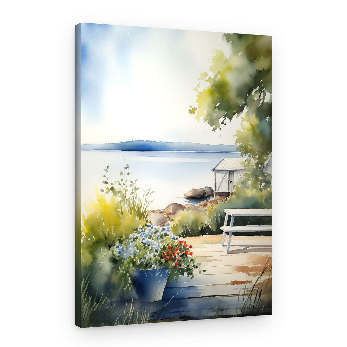 Serene Lakeside View – Canvas Print