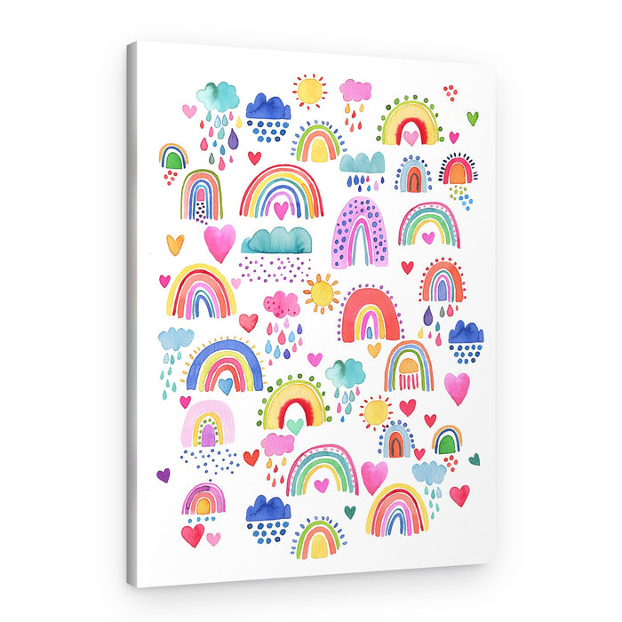 Happy Watercolor Rainbows – Canvas Print