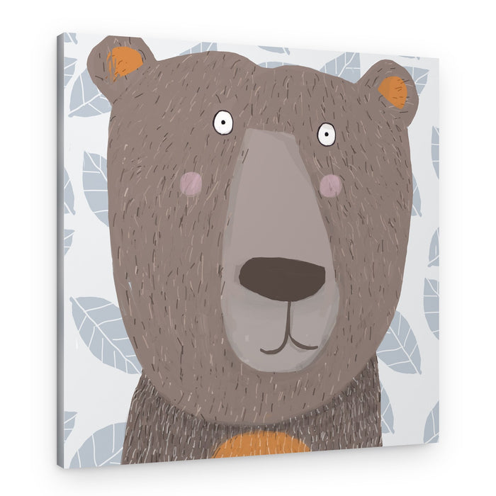 Whimsical Brown Bear – Canvas Print