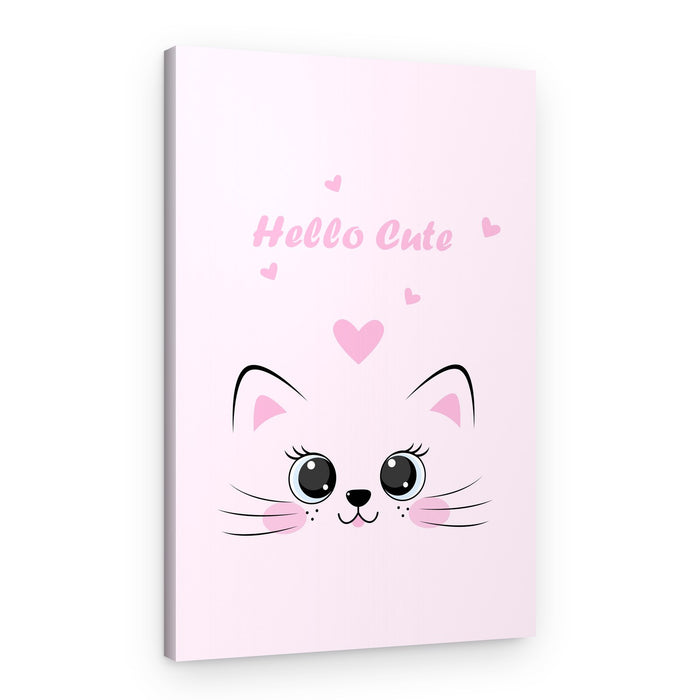 Hello Cute Cat – Canvas Print