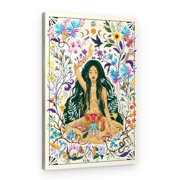 Floral Goddess Meditation – Canvas Print