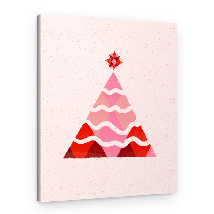 Modern Pink Christmas Tree – Canvas Print