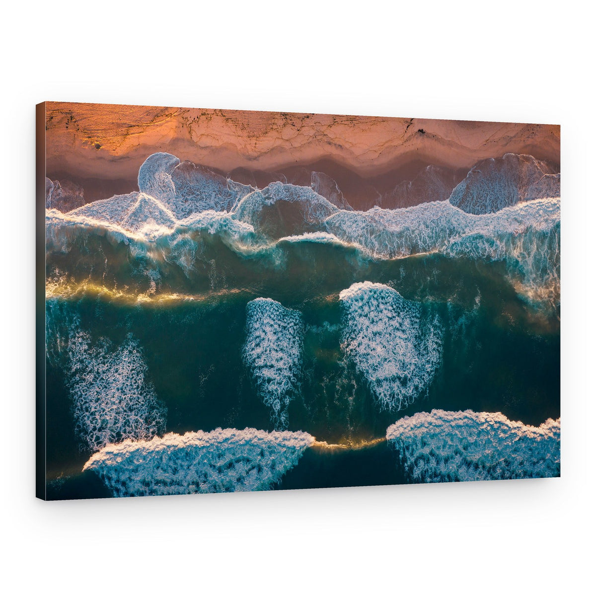 Golden Hour Ocean Waves – Canvas Print