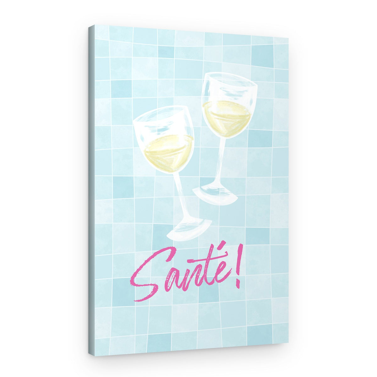 Santé White Wine Toast – Canvas Print