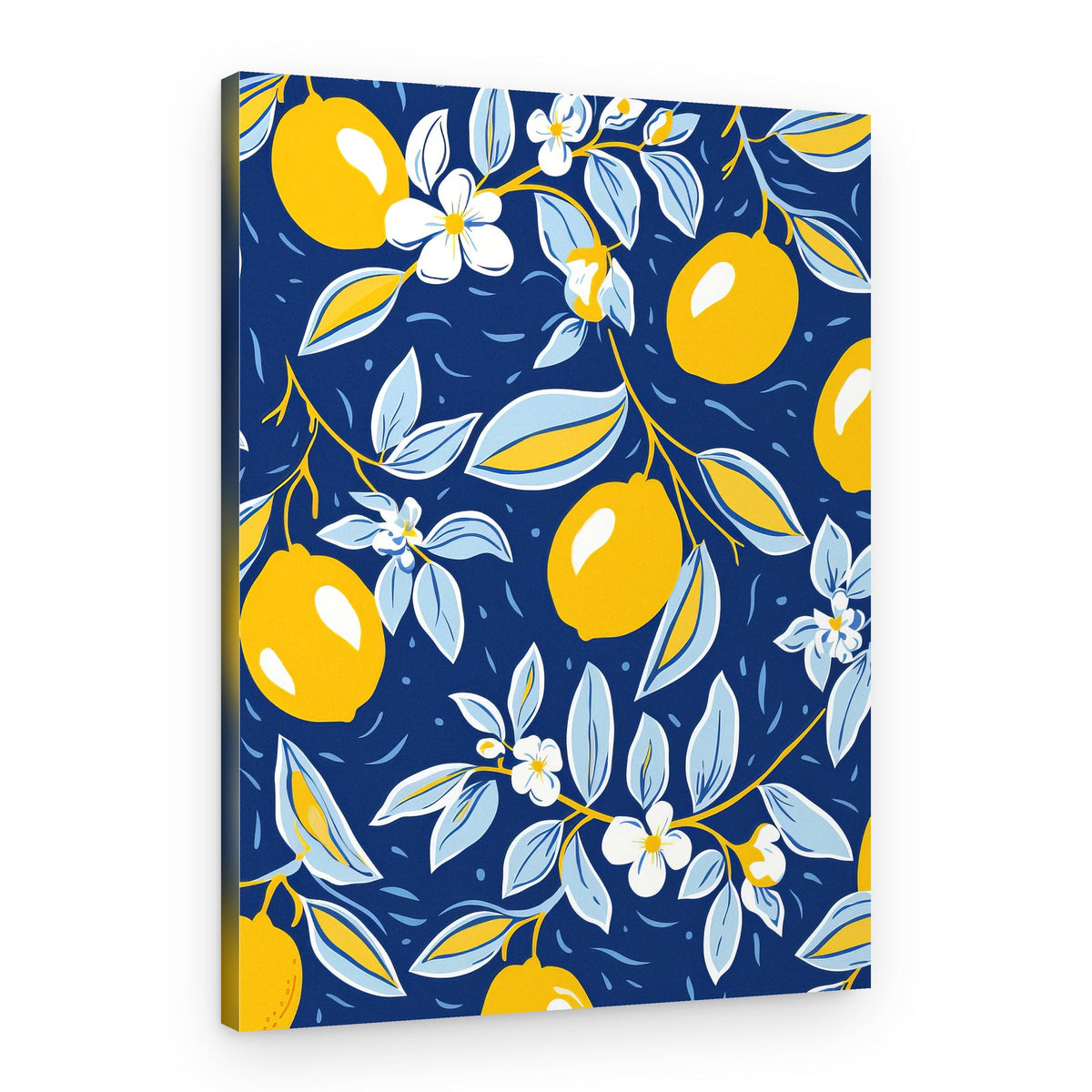 Blue Lemon Pattern – Canvas Print