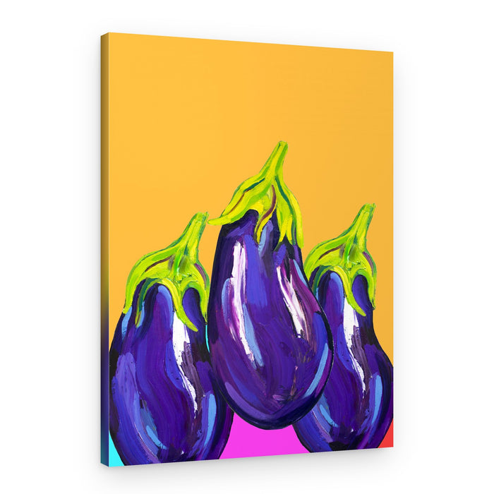 Vibrant Purple Eggplants – Canvas Print