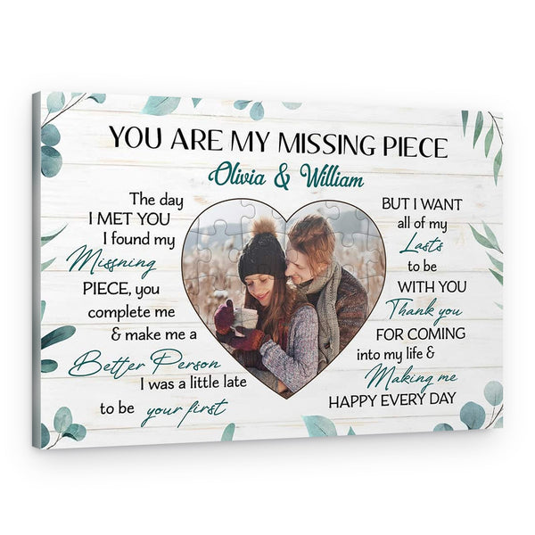 You Are My Missing Piece Custom Photo Canvas Print