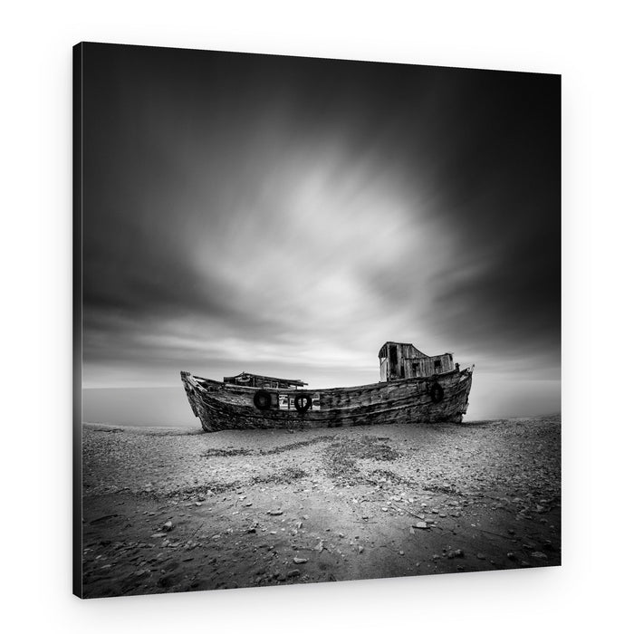 Moody Abandoned Boat – Canvas Print
