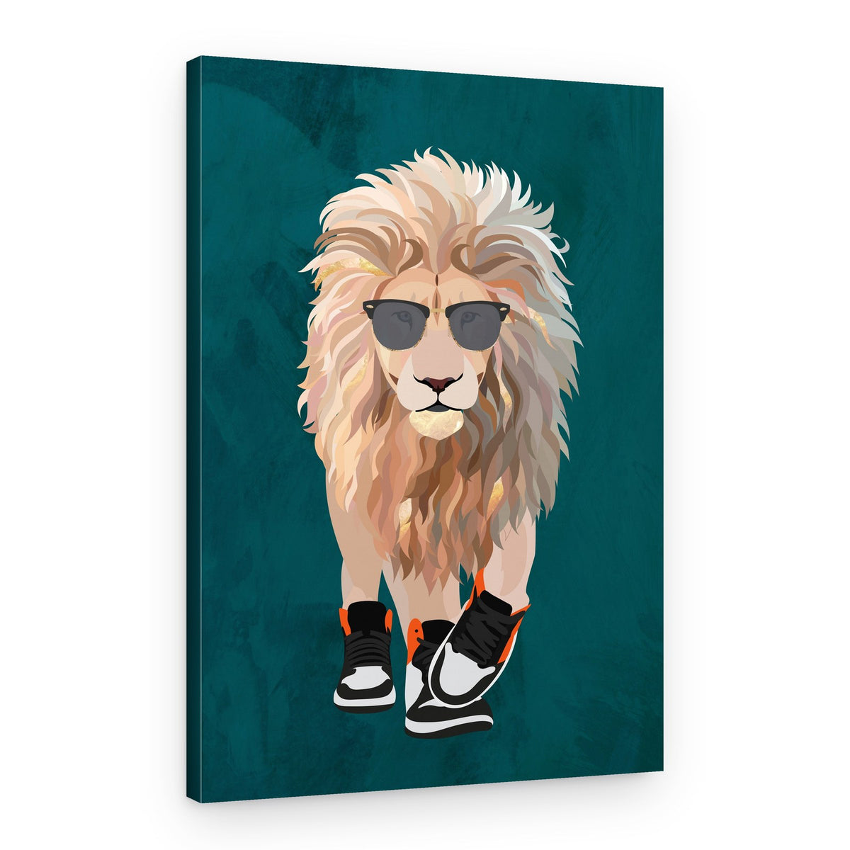 Stylish Lion Walk – Canvas Print