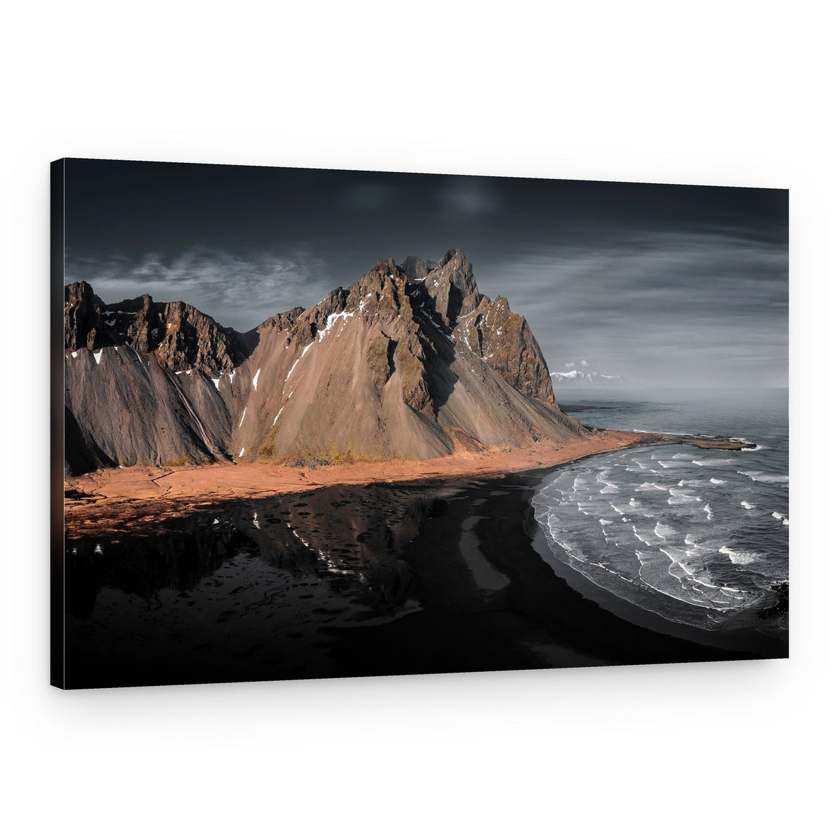 Majestic Black Sand Beach – Canvas Print