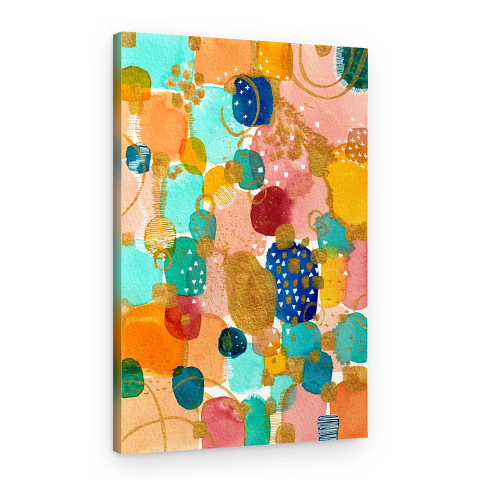 Colorful Abstract Gold Shapes – Canvas Print