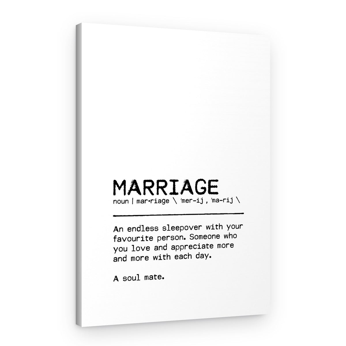 Marriage Soulmate Definition – Canvas Print