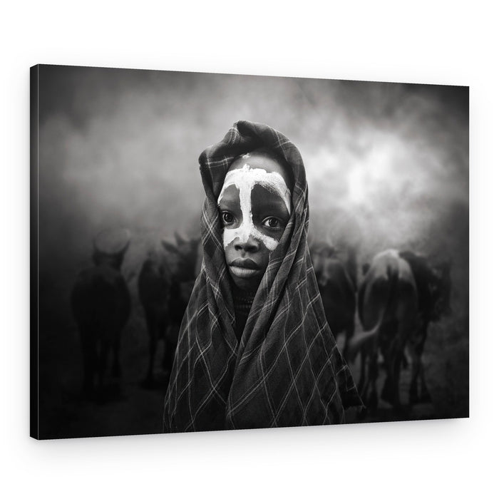 Painted Face Gaze – Canvas Print